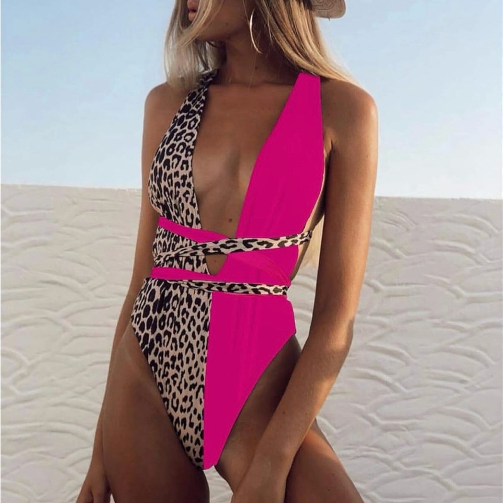 Leopard and Pink Women's Swimsuit